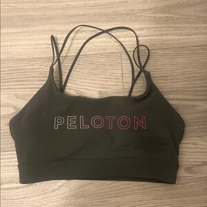 Peloton Dark Green Sports Bra with Strappy Back